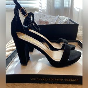 Lulus Black Ankle Strap Heeled Sandal